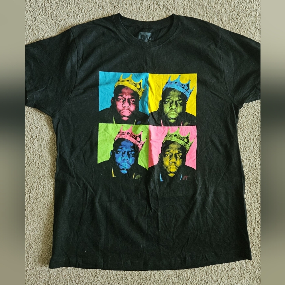 Black Graphic T-Shirt with Colorful Portraits